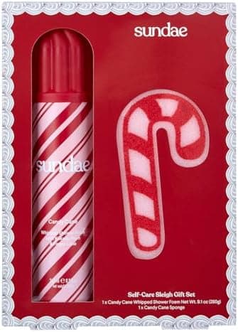 sundae Limited Edition Candy Cane Whipped Body Wash Shower Foam with Gift