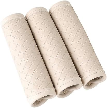 Luggage Handle Wraps -Suitcase Handle Wraps Travel Bag Handle Covers Suitcase Identifier Luggage Makers Covers(3Pcs-Beige)