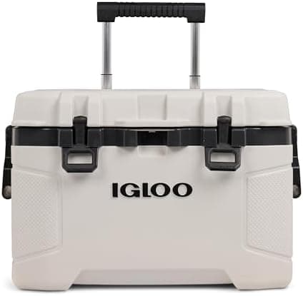Igloo Trailmate 52Qt Wheeled Cooler, Insulated Hard Shell Ice Chest, Bone