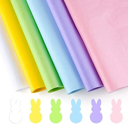 CHRORINE 60 Sheets Easter Tissue Paper Multicolor Gift Wrapping Paper Art Paper Crafts for DIY Gift Easter Birthday Wedding Holiday Crafts Decor