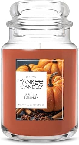 Yankee Candle Spiced Pumpkin, Fall Scented Candle, 22oz Large Jar with up to 150 Hour Burn Time, Giftable