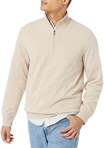 Amazon Essentials mens Lightweight French Terry Quarter-zip Mockneck Sweatshirt