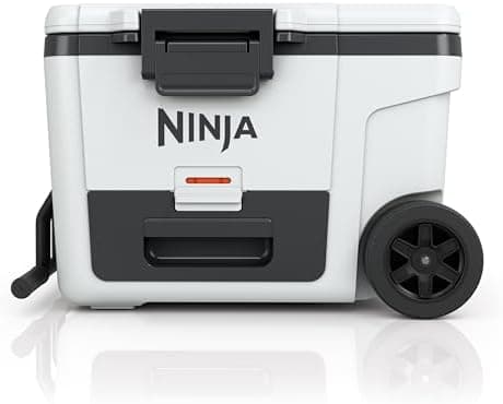 Ninja | Cooler | FrostVault 45QT Cooler with Wheels | Insulated with Temp Dry Storage Drawer | Keeps Ice Cold for Days | for The Beach, Camping, Picnics & More | Cloud White | FB245WH