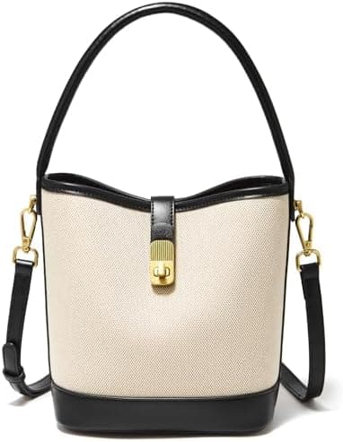 FOXLOVER Small Bucket Bag for Women Fashion Ladies Simplicity Crossbody Handbag Shoulder Purse, Black