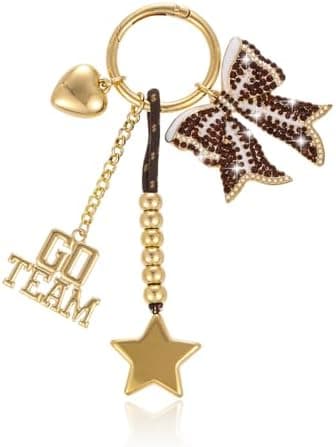 Firopia Football Keychains Bag Charm | Football Jersey Helmet Bow Charms for Car Key Purse | Game Day Outfits Accessories