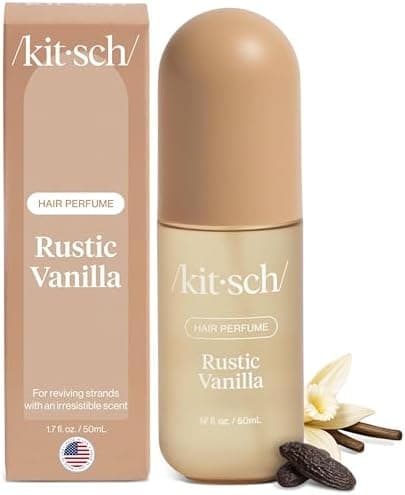 Kitsch Hair Perfume for Women - Rustic Vanilla | Clean, Deodorizing & Patented Odor-Eliminating Technology Hair Spray & Body Mist - Freshen Hair, Pillows - Warm Tonka, Vanilla & Cedar Blend - 50 mL