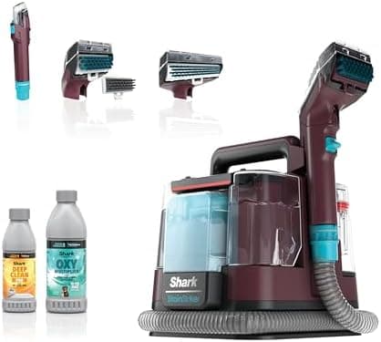 Shark Carpet Cleaner Machine, Portable Upholstery StainStriker, Spot, Odor & Stain Remover, 2 Carpet Cleaner Solutions, 3 Tools, Perfect for Pet Hair, Area Rugs, Couches, Burgundy, PX203BRN