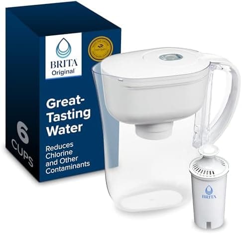 Brita Metro Water Filter Pitcher with SmartLight Change Indicator, BPA-Free, Replaces 1,800 Plastic Water Bottles a Year, Lasts Two Months, Includes 1 Filter, Small - 6-Cup Capacity, White