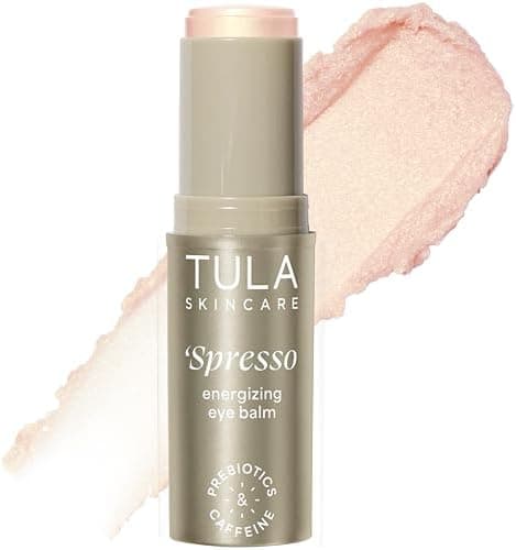 TULA Skin Care Spresso Energizing Eye Balm - Energizing & Hydrating Caffeine Under Eye Treatment for Dark Circles, Portable and Perfect to Use On-the-go, 0.35 oz.