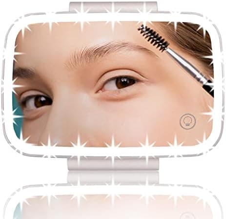 KINSEI Car Visor Vanity Mirror, Rechargeable Touch Screen Cosmetic Mirror with Sun-Shading, Universal for Car, Truck, SUV