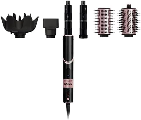 Shark Hair Dryer | FlexStyle Hair Styling System | Portable & Powerful Blow Dryer Brush | Hair Curler & Volumizer | 6 Styling Tools Included | Best for All Hair Types | Black | HD440BK