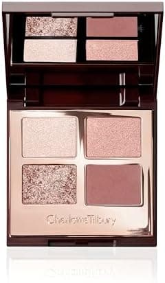 Charlotte Tilbury Bigger, Brighter Eyeshadow Palette - Shimmer & Satin Matte Eyeshadow Quad with a Rich Powder Formula - Includes 4 Complementary Shades - Exagger-Eyes