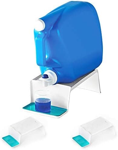 Smart Design Sud Station - Set of 3 Angled Laundry Detergent Organizers - Drip Catcher Tray - Fabric Softener Storage - Soap Dispenser Holder, Cabinet Cup Stand Container - 5.8 x 12.7 Inch - White
