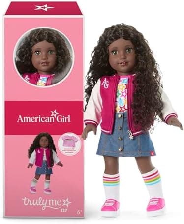 American Girl, Truly Me 18-inch Doll #127 with Hazel Eyes, Curly Dark-Brown Hair, Very Deep Skin, for Ages 6+