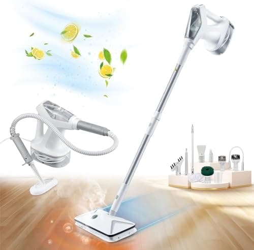 Hapyvergo 27 in 1 Steam Mop Cleaner Machine with Stand with Handheld Unit for Cleaning Steamer Mops for Hardwood Laminate Floor, Grout Tile, Car 120V