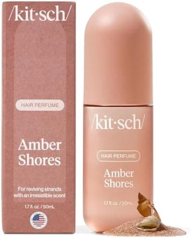 Kitsch Hair Perfume for Women - Amber Shores | Clean, Deodorizing & Patented Odor-Eliminating Technology Hair Spray & Body Mist - Freshen Hair, Body & Pillows - Woody Aquatic Scent - 50mL