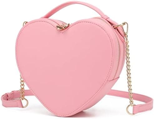 lola mae Heart Shape Crossbody Purse for Women – Cute Valentine’s Gift Handbag, Zip-Around Shoulder Bag for Teens