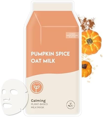 ESW Beauty Pumpkin Spice Oat Milk – Calming Plant-Based Milk Face Mask – Pumpkin Extract for Dry, Sensitive Skin – Soothes, Reduces Oil & Fights Breakouts