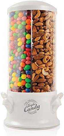 Handy Gourmet Original Triple Candy Machine-Fun Candy & Nut Dispenser-New & Improved (Pearl White), Standard (JB8450PWHI)