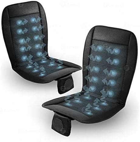 Zone Tech Black Cooling Car Seat Cushion 2-Pack 12V Automotive Adjustable Temperature Comfortable with Improved Air Circulation, Universal Fit for All Vehicles