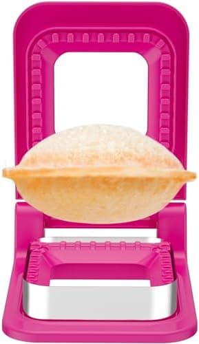 HiYZ Sandwich Cutter and Sealer - Square Stainless Steel Decruster Sandwich Maker - Peanut Butter and Jelly Crustless Sandwich Bread Pancake Maker Cookie Cutter for Kids Children Boys Girls Pink