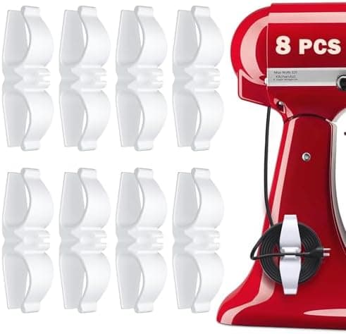 Lancord Cord Organizer for Appliances, 8 Pack Upgraded Kitchen Appliance Cord Organizer Stick On Appliance Wire Organizer Wire Wrapper for Kitchen Appliances Mixers, Coffee Maker, Pressure Cooker