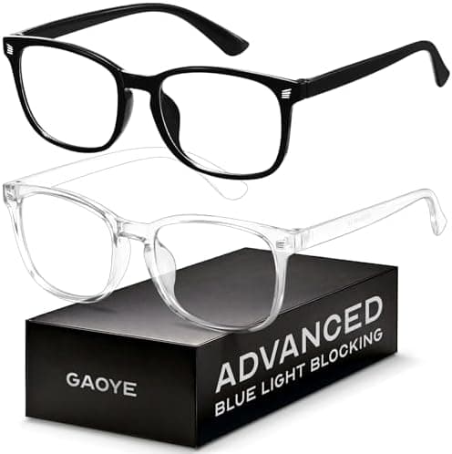 Gaoye Blue Light Glasses for Men - Blocking Square Eyeglasses, Anti UV Ray Computer Gaming Glasses Blue Blockers for Women