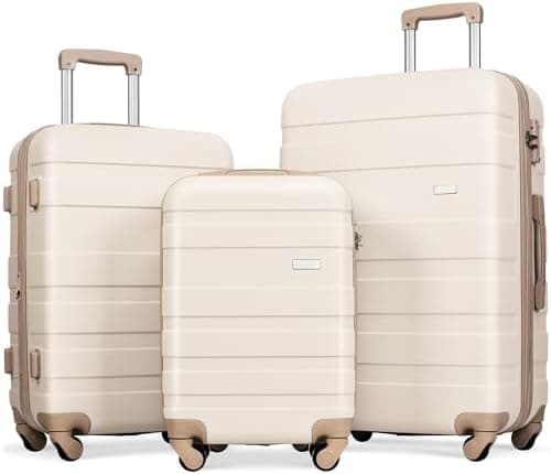 Luggage Sets 3 Piece, Luggage Set, Suitcases with Wheels, Hardside Hard Shell Travel Luggage with TSA Lock