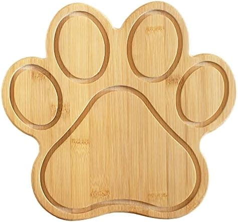 Totally Bamboo Paw Shaped Cutting Board – Bamboo Wood Charcuterie and Cheese Board with Juice Grooves, Fun Serving Board and Gift for Dog and Cat Lovers, 11 x 10 Inches
