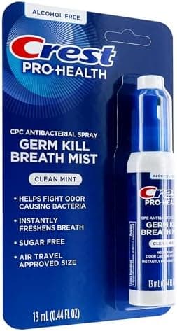 Crest Pro-Health | Portable Alcohol-Free CPC Mist with Clean Mint Flavor | Fights Odor-Causing Germs for Instant Fresh Breath - 1 Count (0.44oz) Breath Spray