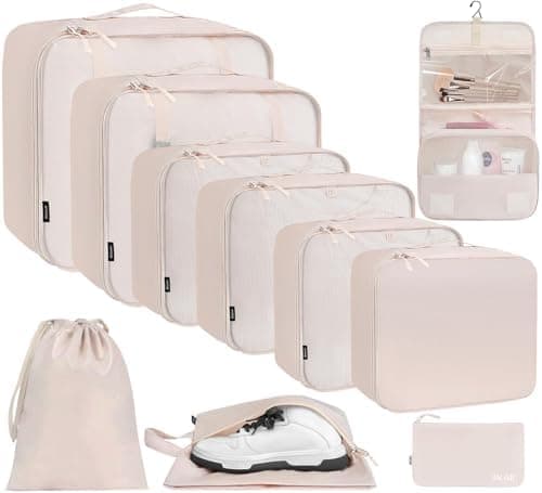 BAGAIL 6 Set/8 Set/10 Set Packing Cubes Various Sizes Packing Organizer for Travel Accessories Luggage Carry On Suitcase
