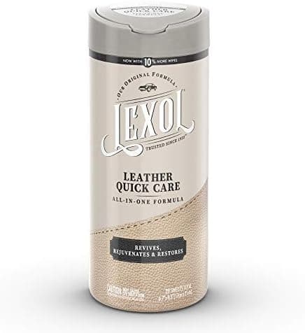 Lexol All Leather Quick Care All-in-One Formula, Best Leather Cleaner and Conditioner, for Use on Apparel, Furniture, Auto Interiors, Shoes, Bags, 30-Count Sheet Wipes,E301500100 , white