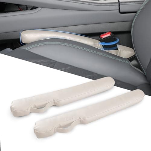 Homaupt Leather Car Seat Gap Filler Universal for Car Truck SUV to Block The Gap Between Seat and Console Stop Things from Dropping 2 Packs Beige
