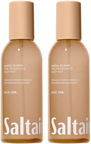 Saltair Body Mist 2 Pack - Fine Fragrance, Lightweight Body Spray Mist with Santal Bloom Scent. Long Lasting Perfume Mist. 2x 8oz Bottles