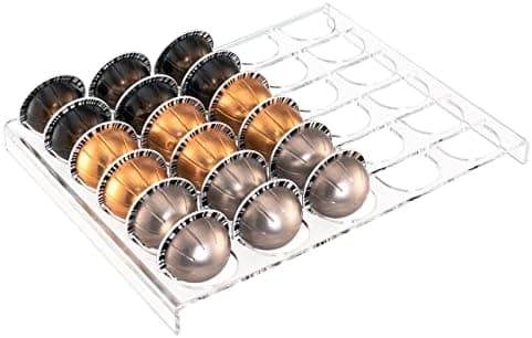 SUMERFLOS Coffee Capsule Storage Tray, Drawer Insert Organizer Holds 30 Pods Compatible with Nespresso Vertuoline Capsules Drawer of Kitchen, Home
