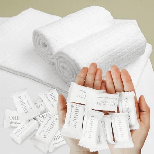 ohihuw Disposable Towel Thicker Style Magic Compressed Towel Large Size Coin Tissue Portable Washcloth Reusable for Travel Camping Hiking Outdoor Sports Beauty Salon