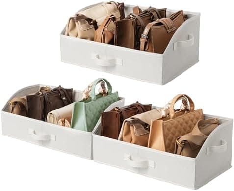 GRANNY SAYS Shelf Storage Baskets, Clothes Storage Bin, Organizer and Storage Bins, Trapezoid Storage Boxes, Clothing Bins for Changing Table Closet Shelves, Pearl White, Jumbo, 3-Pack