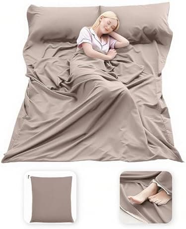 MongByYa Sleeping Bag Liner Lightweight Compact Sleeping Bag Sack Portable Clean Travel Sheet Camping Sleep Sheet for Backpacking Hotel Hiking