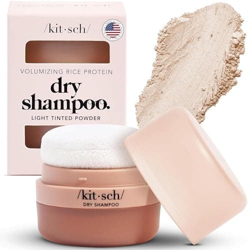 Kitsch Dry Shampoo Powder with Rice Protein for Women & Men - Unscented, Volumizing, No White Cast,Organic, Paraben Free, Non Aerosol for Oily and Light Hair, Travel Size | Ideal Gifts for Women - 8g