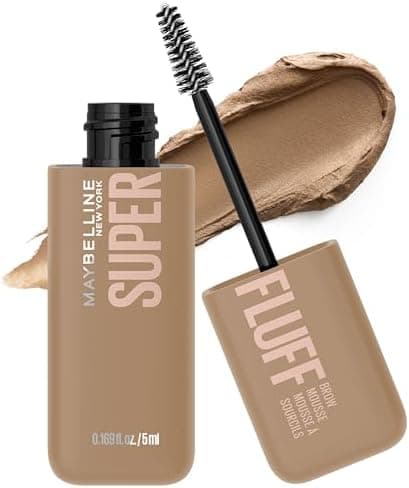 Maybelline Superfluff Volumizing Brow Mousse, All Day Tinted Brow Gel For Soft Full Brows, Blonde, 1 Count