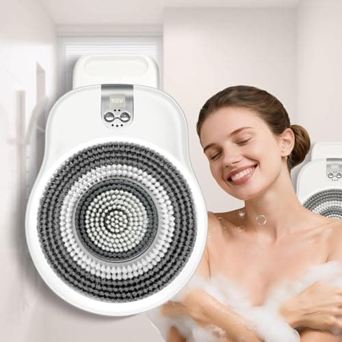 Electric Shower Brush for Body -Wall Mounted Back Scrubber for Shower – Exfoliating Soft Bristles, Hands-Free Wall-Mounted Design, Back Scrubber for Shower, Perfect for Men and Women, Easy to Install