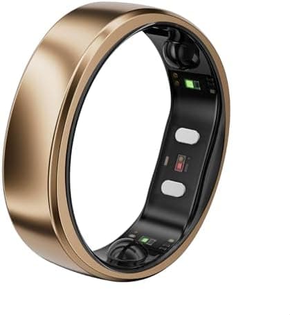 RingConn Gen 2 Air, Ultra-Thin AI Smart Ring, 10-Day Battery Life, Fitness/Sleep/Stress/HR Tracker for Women&Men, No App Fee for Standard Features, iOS & Android Compatible (Size 8, Dune Gold)