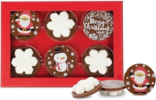 Christmas Meltaway Hot Cocoa Toppers by Chocolate Works - Luxury Belgian Milk Chocolate with Marshmallows, Holiday Candy Gift Set
