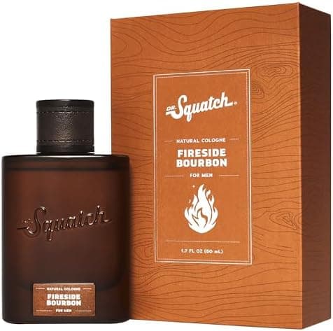 Dr. Squatch Natural Cologne for Men - Scent-Lock Technology and Sustainably-Sourced Ingredients - Fireside Bourbon Cologne (1.7 fl oz)