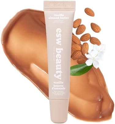 ESW Beauty Vanilla Almond Butter Lip Treatment - Light Caramel Brown Tint with Shea Butter, Vitamin E, Vanilla & Almond for Enhanced Protection & Skin Barrier Support