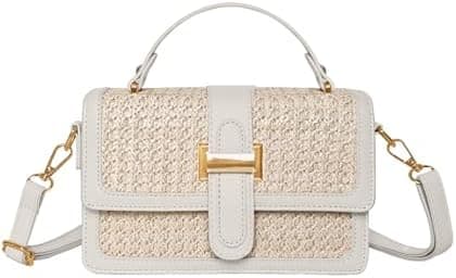 OWGSEE Straw Crossbody Bags for Women Summer Straw Clutch Bag Woven Beach Purse Vacation Handbags | Straw, Summer, Woven, Beach Purse, Vacation, Straw