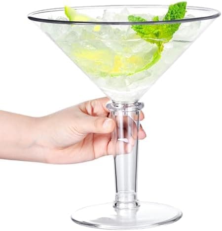 SAIAOKJ 48oz Giant Martini Glass Plastic Large Martini Glasses For Centerpieces Perfect For Martini Party Decorations Gifts & A Tini Bit Older Birthday(1pcs)