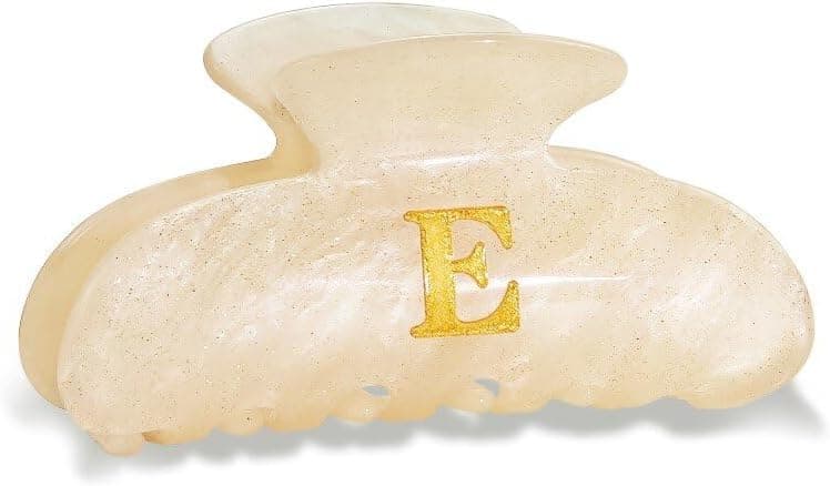 Fohufo Valentines Day Gifts for Her - Fashion Glitter Initial Cute Claw Clips, Valentines Day Gifts for Her Teens Women Kids Girls Mom - Letter E