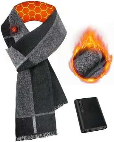 Genovega Graphene Heated Scarf for Women Men Rechargeable Battery Pack Electric Neck Heating Shawl Pad Winter Must Have Gift