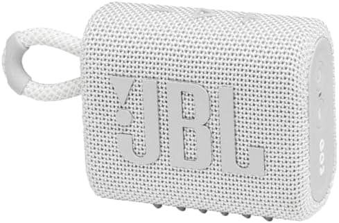 JBL Go 3 - Portable Mini Bluetooth Speaker, big audio and punchy bass, IP67 waterproof and dustproof, 5 hours of playtime, speaker for home, outdoor and travel (White)